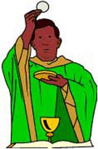 Clipart, Priest offering the Eucharist